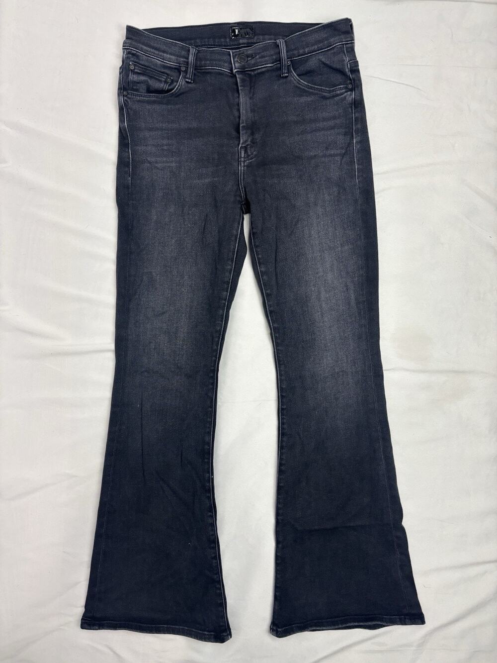 MOTHER The Weekender Flare Jeans Deep End Women's Size 29 X 28 Mid Rise Black